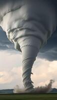 very large tornado shaped cloud in the sky photo