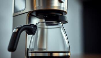 coffee maker with a glass carafe in front of it photo