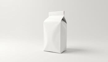 White packaging bag on a plain white background photo