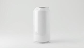 Modern White Beverage Can on Minimalist Background photo