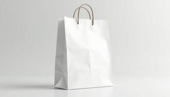 White paper bag on a white background photo