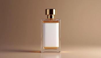 3d rendering of perfume bottle on brown background photo