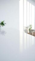 white table with a plant on top of it photo