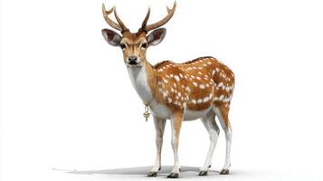A deer with a white background and a white background photo