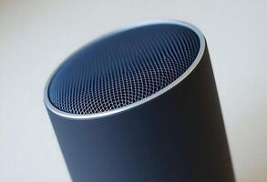 close up of a speaker on a table photo