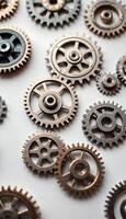 close up of many different types of gears photo