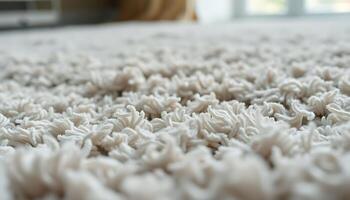 close up of a white carpet with a person in the background photo