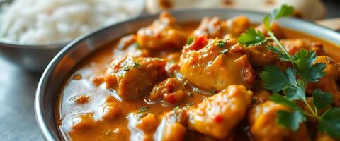 close up of a plate of food with rice photo