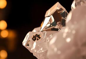 close up of a diamond shaped object on a table photo