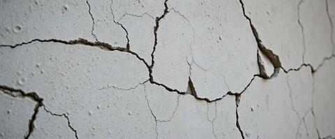 white wall with cracks and cracks on it photo