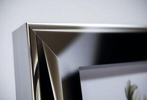 close up of a metal frame with a picture on it photo
