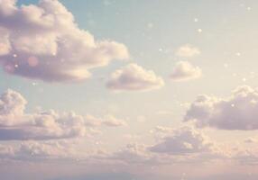 A beautiful sky with clouds and sun shining photo