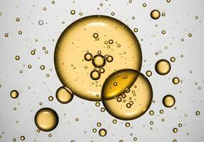 Macro Oil Bubbles in Liquid, Abstract Background, Spheres and Drops, Cosmetic Product Texture, Transparent, Close-up View. photo
