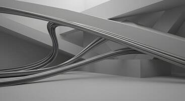 A 3d rendering of a curved wall with wires photo