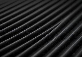 Close-Up Textured Black Wavy Lines Abstract Background, Modern Design, Surface Texture, Repeating Patterns, Dark Aesthetics, Graphic Elements. photo