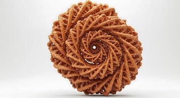 Complex Abstract Spiral Structure in Brown Tones on White Background photo
