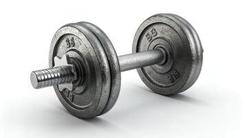 Dumbbell Weight Isolated on White for Fitness Training photo