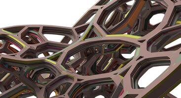 A 3d rendering of a chair with many different shapes photo