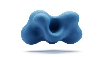 A blue object with a large hole in it photo