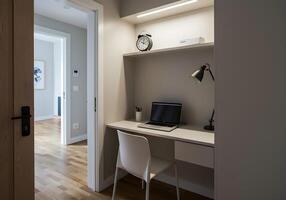 Modern minimalist home office nook photo