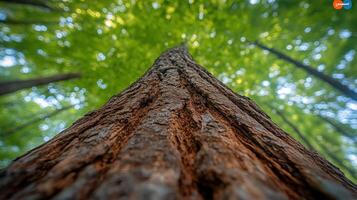 A close up view of a tree trunk in the forest photo