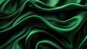 A green silk fabric with waves photo