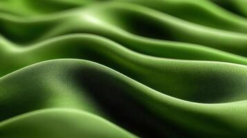 A green fabric with wavy lines photo