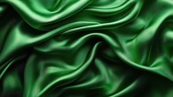 Green silk fabric background photo