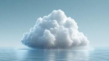 A large cloud floating in the ocean photo