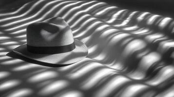 A hat on a white background with shadows photo
