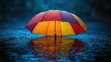 Rain drops on the umbrella photo