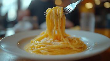 A fork is in the middle of the plate photo