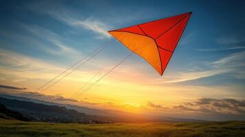 A kite flying in the sky photo