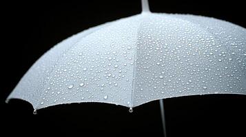 A white umbrella with water droplets photo