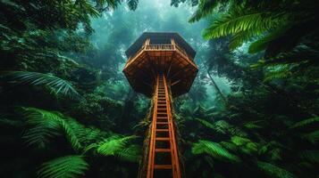 Tree house in the jungle photo