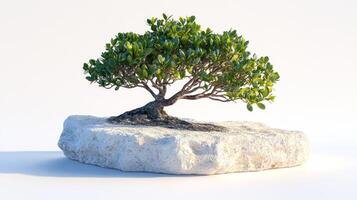 Bonsai tree on rock photo