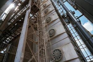 Industrial, structure, with metal framework and ventilation fans photo