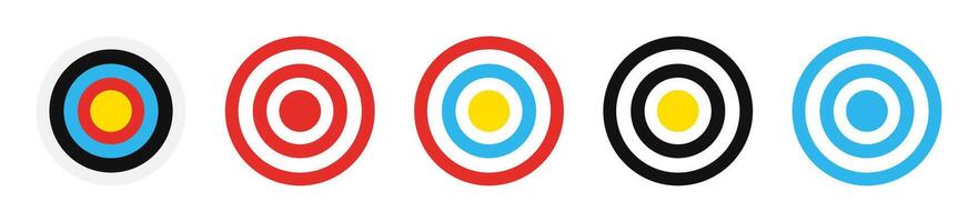 Target circles collection. Concentric aim symbol set. vector
