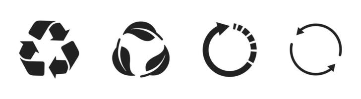 Recycling symbols with circle and triangle arrows vector