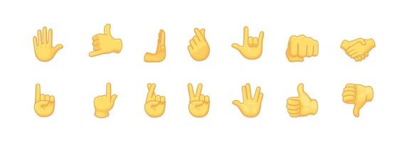 Hand gestures collection. Various hand signs and gestures set vector