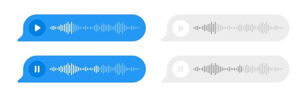 Voice message dialogue element collection. Audio communication symbol set. vector