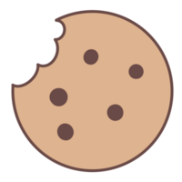 a cookie with a bite out of it on a transparent background png