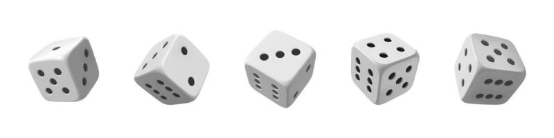 White dice realistic set. vector