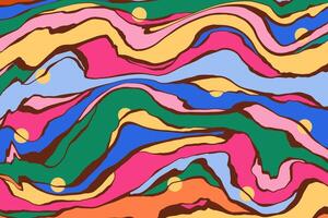 Artistic Abstract and Fluid Line Stripes. Hand painted messy pattern. Vibrant creative background. Retro street art style. vector