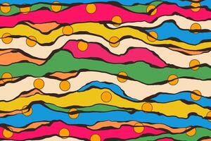 Black Lines with Colorful Vertical Paint Drips. Artistic abstract stripes. Hand painted messy pattern. Vibrant creative background. Retro street art style. vector