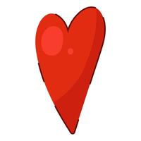 Simple Heart for Holiday Events in Cute Hand Drawn Flat Style with Subtle Line Decorations. Valentines day red heart shape icon isolated on white background. Artistic and creative love symbol perfect vector