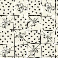 Abstract Seamless Halloween Pattern with Spider Web in Hand Drawn Style. Doodle arachnid web perfect for cards, party invitations, web, fashion, print vector