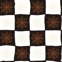 Seamless Halloween Pattern with Abstract Spider Web in Hand Drawn Style. Doodle arachnid web perfect for cards, party invitations, web, fashion, print vector