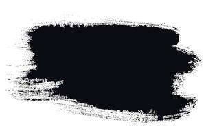 Hand Drawn Grunge Ink Brush Texture Stroke In Black Color. Creative abstract paintbrush line with rough edges. Stain for backdrops. Freehand doodle line borders. Black splashes vector