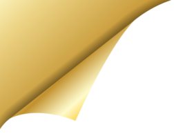 page curl corner curl paper curl golden metallic glossy folded page corner graphic png